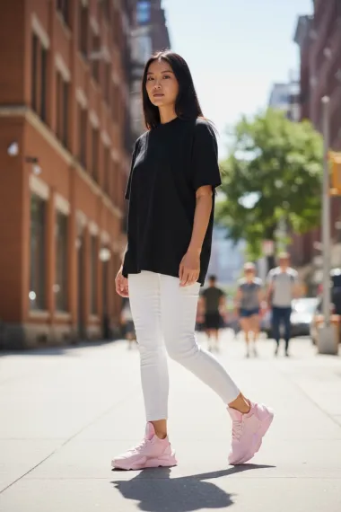 Adidasi dama roz casual , inalti, H9