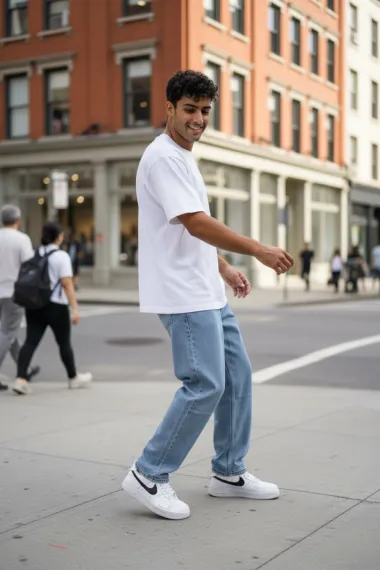 Blugi barbati baggy albastri 11082 H1-3