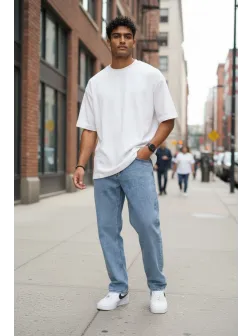 Blugi barbati baggy albastri 11082 H1-3