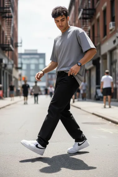 Blugi barbati baggy negri 111 H4-3