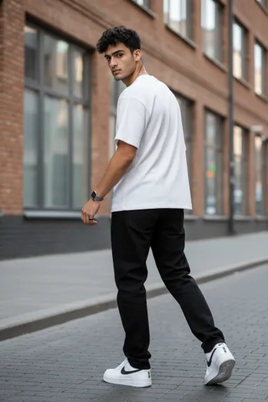 Blugi barbati baggy negri 111 H4-3