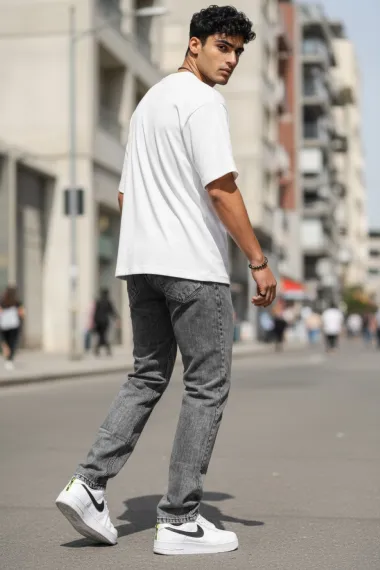 Blugi barbati baggy gri 100 G5-2