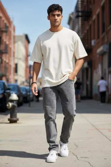 Blugi barbati baggy gri 100 G5-2