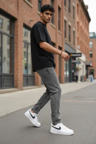 Blugi barbati boyfriend gri 1117 H4-2