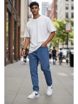 Blugi barbati baggy albastri 115 G7-2