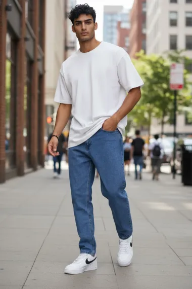 Blugi barbati baggy albastri 115 G7-2