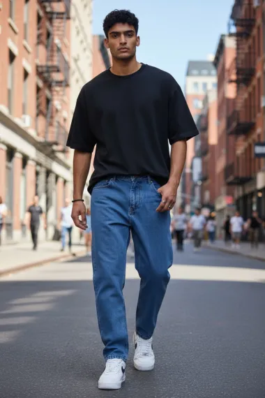 Blugi barbati baggy albastri 115 G7-2
