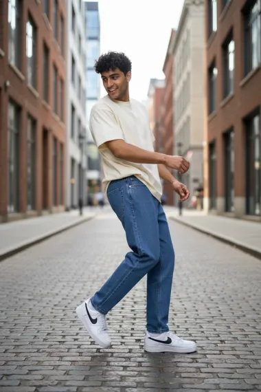 Blugi barbati baggy albastri 115 G7-2