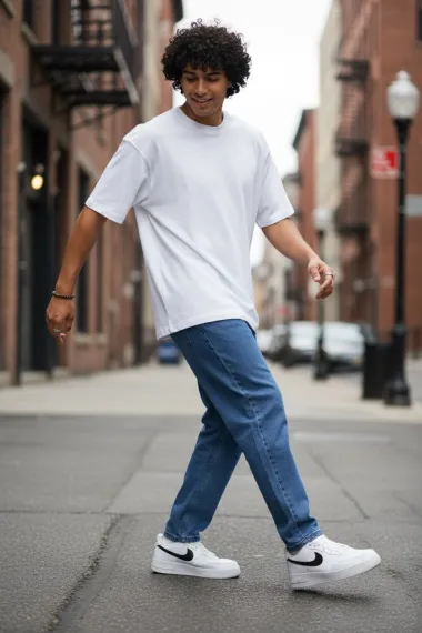 Blugi barbati baggy albastri 115 G7-2