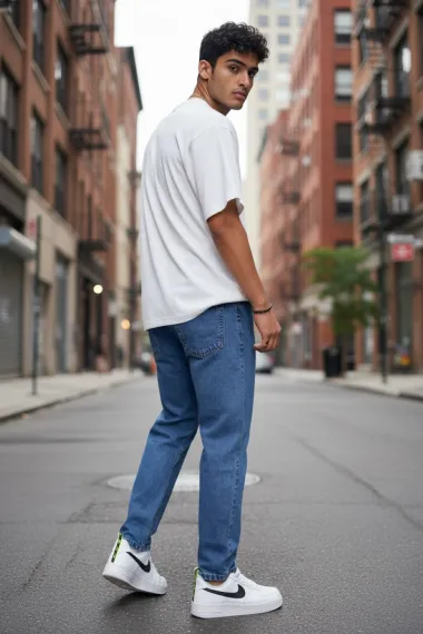 Blugi barbati baggy albastri 115 G7-2