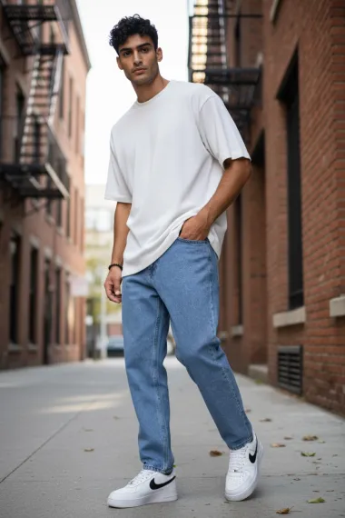 Blugi barbati boyfriend albastri 116 G3-3