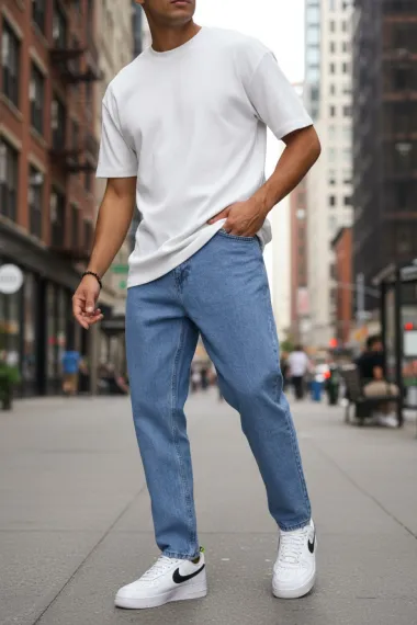 Blugi barbati boyfriend albastri 116 G3-3