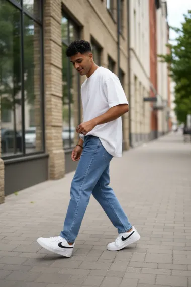 Blugi barbati boyfriend albastri 116 G3-3