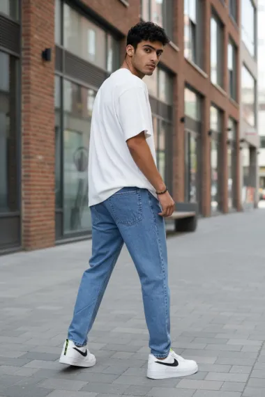 Blugi barbati boyfriend albastri 116 G3-3