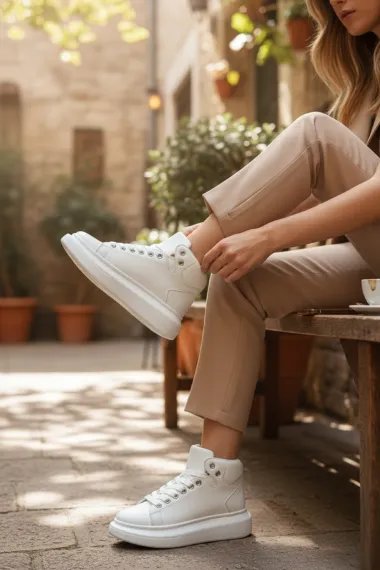 Adidasi dama albi casual , inalti, 6616