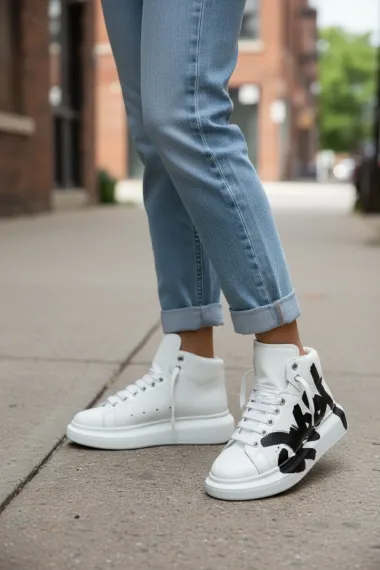 Adidasi dama albi casual , inalti, 6620