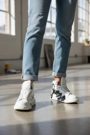 Adidasi dama albi casual , inalti, 6620