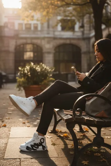 Adidasi dama albi casual , inalti, 6620