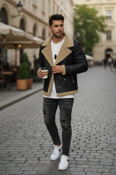 Geaca barbati groasa de iarna, neagra, M1059 60