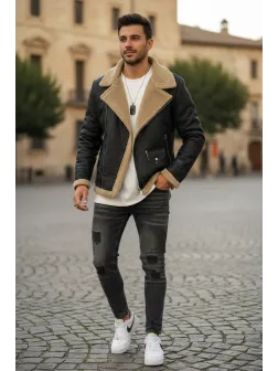 Geaca barbati groasa de iarna, neagra, M1059 60