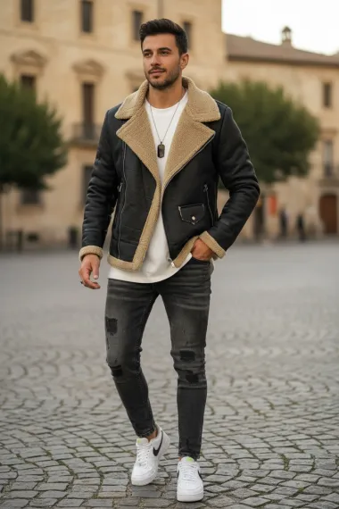 Geaca barbati groasa de iarna, neagra, M1059 60