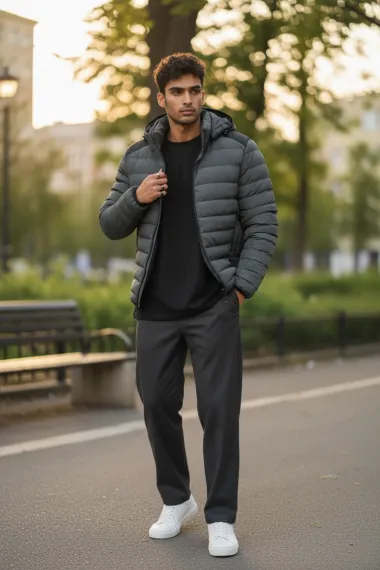 Geaca barbati groasa de iarna, gri , 6652 58