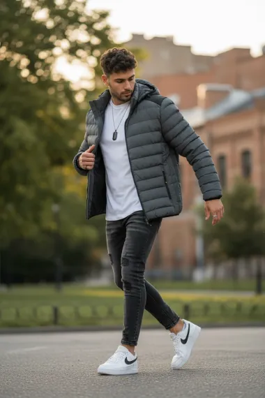 Geaca barbati groasa de iarna, gri , 6652 58