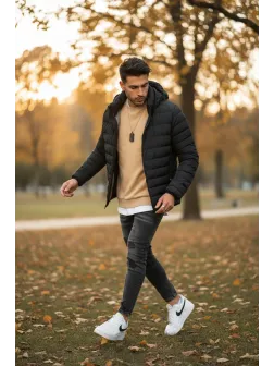 Geaca barbati groasa de iarna, neagra, 6652 57-4