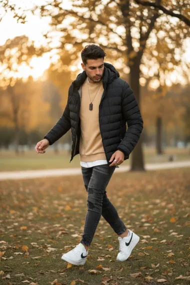 Geaca barbati groasa de iarna, neagra, 6652 57-4