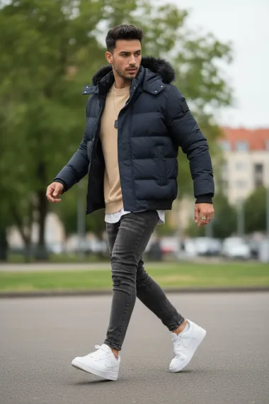 Geaca barbati groasa de iarna, bleumarin, TG2980 59