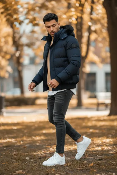 Geaca barbati groasa de iarna, bleumarin, TG2980 59