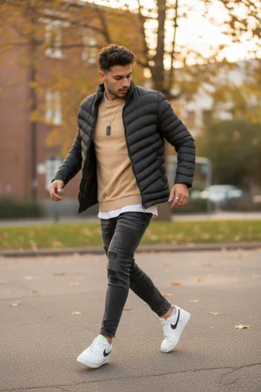 Geaca barbati groasa de iarna, neagra, x12 57-3