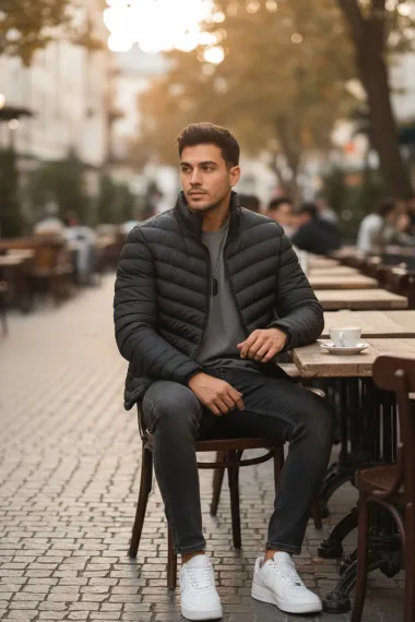 Geaca barbati groasa de iarna, neagra, x12 57-3