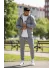Trening barbati slim fit gri, Pantaloni + Hanorac, vatuit RM60 65B-2