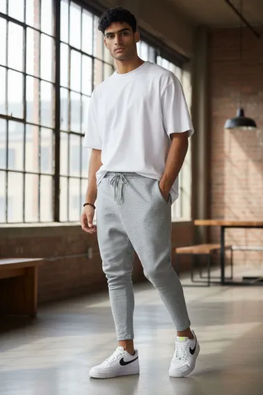 Pantaloni de trening cargo, gri, conici k543 D7-1