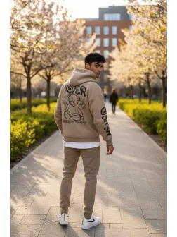 Trening barbati slim fit maro, Pantaloni + Hanorac, vatuit RM57 i17-2