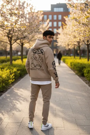 Trening barbati slim fit maro, Pantaloni + Hanorac, vatuit RM57 i17-2