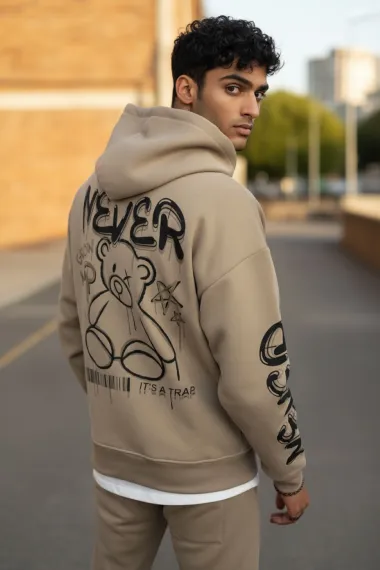 Trening barbati slim fit maro, Pantaloni + Hanorac, vatuit RM57 i17-2