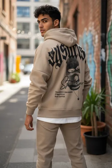 Trening barbati slim fit maro, Pantaloni + Hanorac, vatuit RM58 55-2