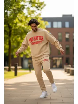 Trening barbati slim fit maro, Pantaloni + Hanorac, vatuit K170 Z16