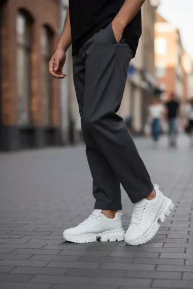 Adidasi barbati casual albi LM052 T2-3