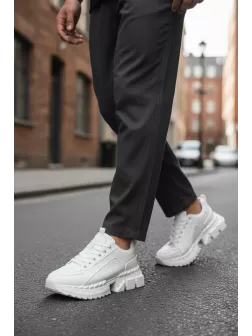 Adidasi barbati casual albi LM052 T2-3