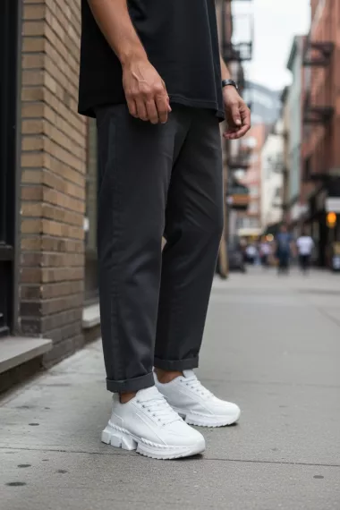 Adidasi barbati casual albi LM052 T2-3