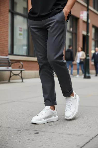 Adidasi barbati casual amq, albi 6626 N17-3