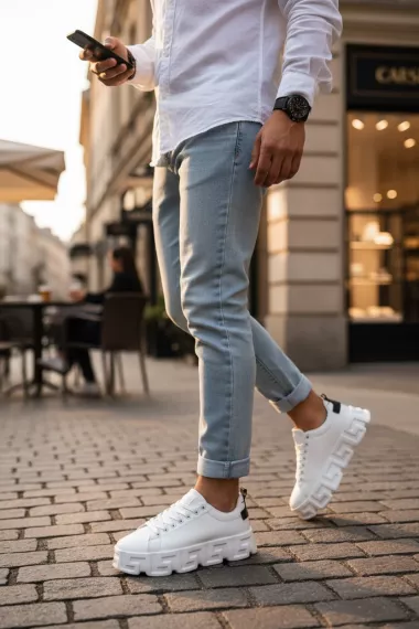 Adidasi barbati VSC Greca albi 082 T15-2