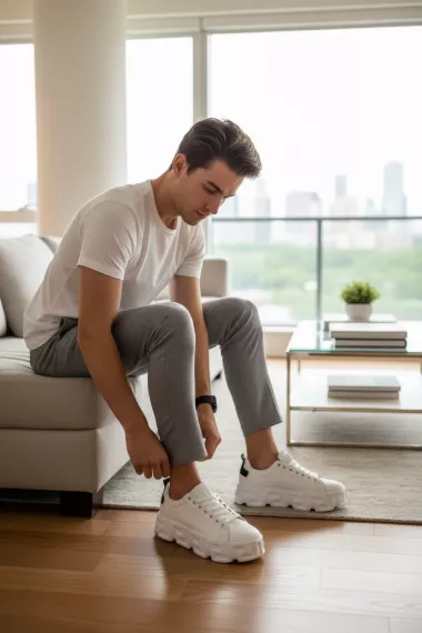 Adidasi barbati VSC Greca albi 082 T15-2