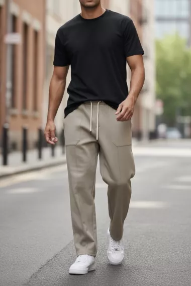 Pantaloni barbati casual bej 6620 P18-5.2