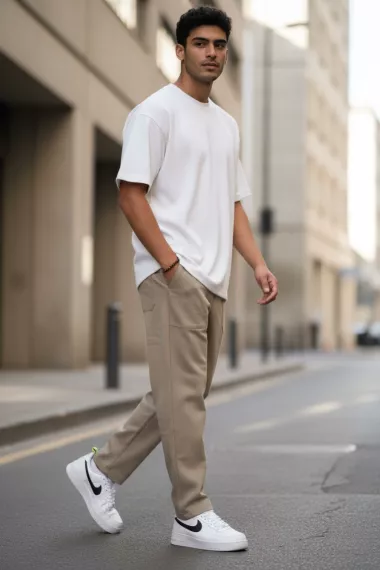 Pantaloni barbati casual bej 6620 P18-5.2