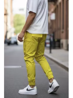 Pantaloni de trening cargo, galbeni, conici Y102 21-4.2 Pantaloni de trening cargo, galbeni, conici Y102 21-4.2