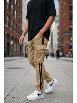 Pantaloni de trening cargo, maro, conici Y148 14-2.3 Pantaloni de trening cargo, maro, conici Y148 14-2.3